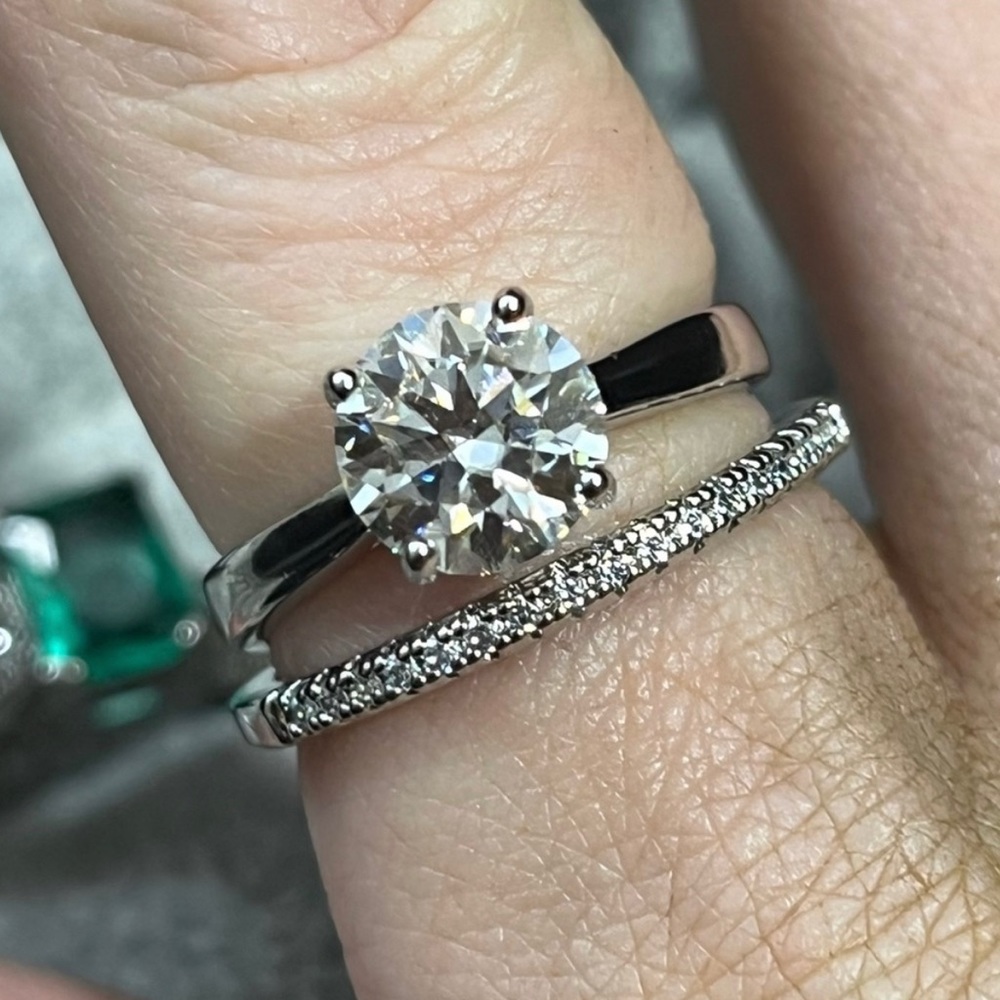 Charles and Colvard ring set